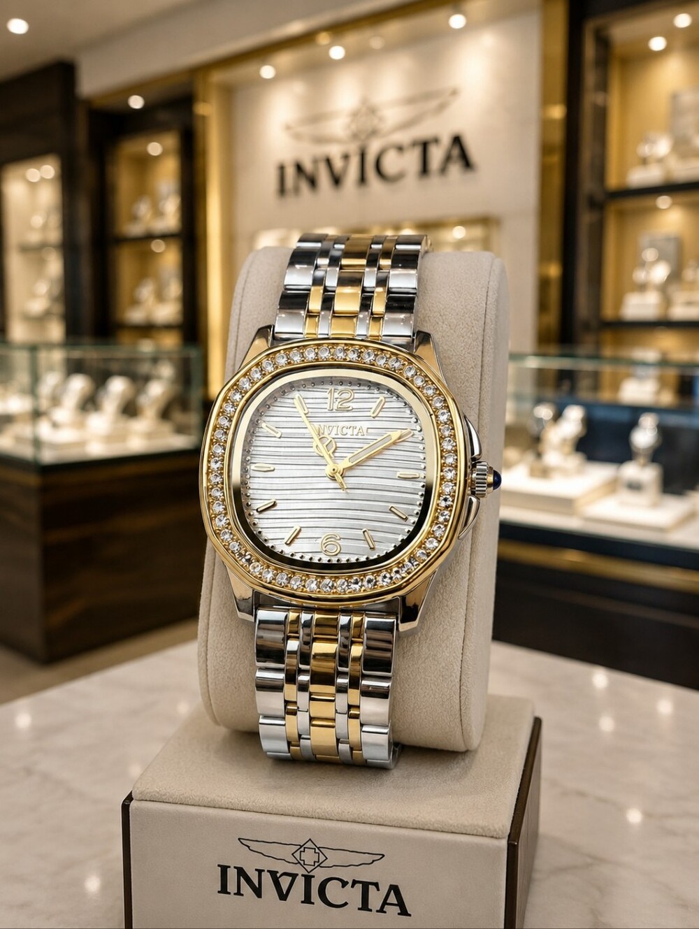 Invicta Women's Two-Tone Crystal Bezel Watch - Silver & Gold | MSRP $199 NWT